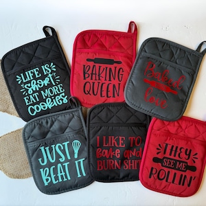 Funny Potholder, Baking Kitchen Gift, Heat Resistant Oven Mitts