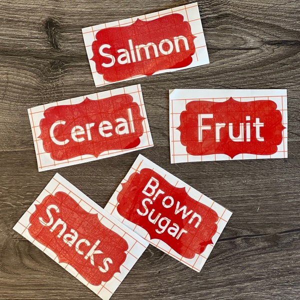 Custom Labels for Pantry - multiple colors available, Labeling Bins, vinyl decals, Cabinet Organization,  fancy labels, Kitchen Labels