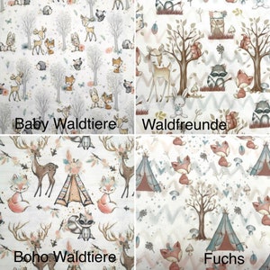 Babydecke Waldtiere Waldfreunde Kinderwagendecke Waffelpiqué Baby Decke wahlweise in verschiedenen Farben auf Wunsch mit Stickerei Bild 4