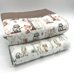 Baby blanket forest animals forest friends stroller blanket waffle piqué baby blanket optionally in different colors on request with embroidery