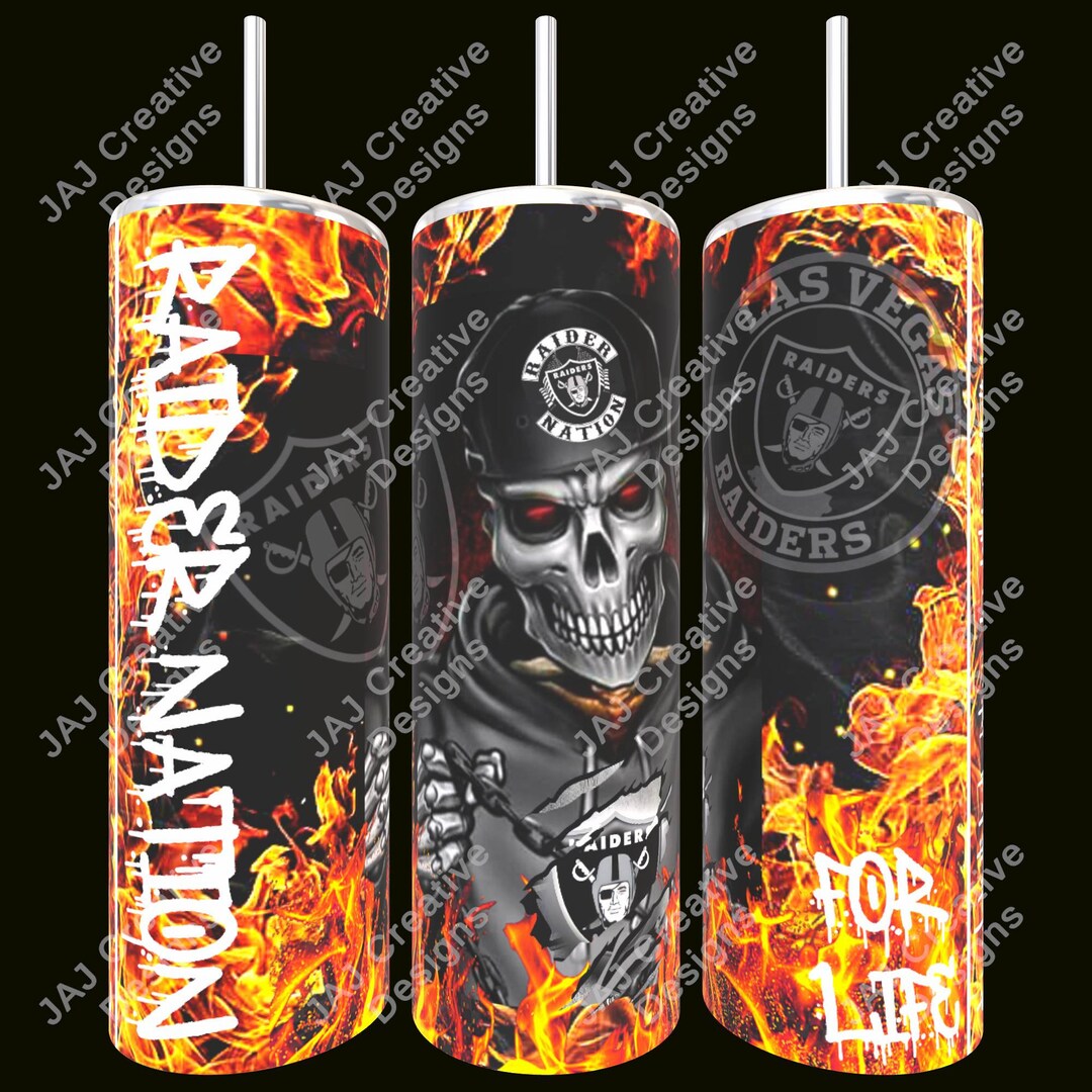 Raider Nation 20oz Skinny Tumbler With Lid and Straw Etsy