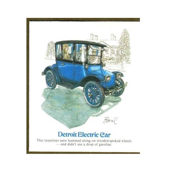 First Day Cover Detroit Electric Car Antique Automobile 17 Cent US Stamp 1981 Cancelled Greenfield Village, MI. Unaddressed Scotts #1906