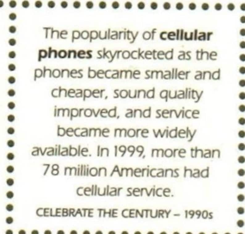 US Stamp Cell Phones Dramatic Design Availability Changes 1990 ...