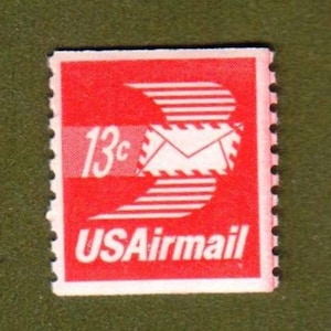 Vintage Unused US Airmail Stamp Winged Letter 13 Cent Stamp Issued 1973 - Scotts #C79 - Collectible, Scrapbooking, Back of Book Stamps