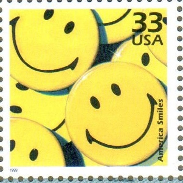 US Stamp Yellow Smiley Face Emoji Happiness Introduced 1970 Celebrate the Century 33 Cent MNH Scotts 3189m