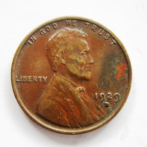 Vintage 1929-D Lincoln Penny Copper Wheat One Cent Penny Full Date, Good Condition, Circulated Penny - Collectible Coin - US America Coin