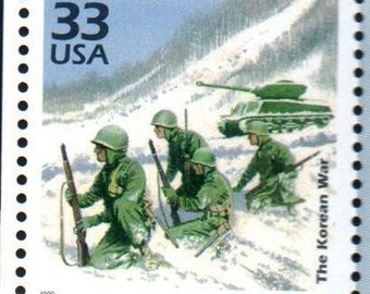Vintage Unused Korean War Military History Soldiers US Stamp 1950 Celebrate the Century 33 Cent MNH Scotts 3187h - Collectible Postage Stamp