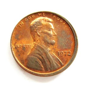 Vintage 1972 Lincoln Memorial Penny Copper One Cent Penny Full Date, Fine+ Condition, Circulated Penny - Collectible Coin Lincoln Cent