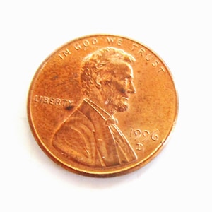 Vintage 1996-D Lincoln Memorial Penny Copper One Cent Penny Full Date, Fine+ Condition, Circulated Penny - Collectible Coin