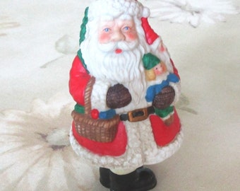 Christmas Tree Bell Ornament Santa Claus - Legs are the Clapper Vintage Porcelain Bisque from Smithsonian Institute Christmas Decoration