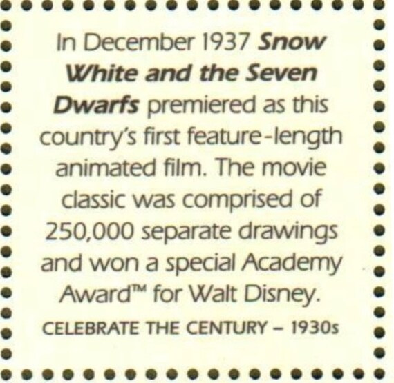 Vintage Unused Snow White and the Seven Dwarfs Animated Movie Walt
