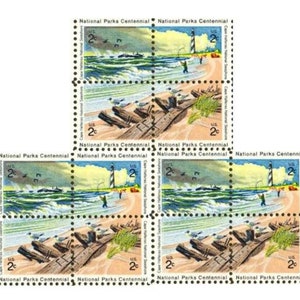 12 Vintage Unused Cape Hatteras Seashore Beach North Carolina US Postage Stamps 2 Cent Stamps National Parks Centennial Issued 1972