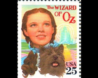 Unused Judy Garland & Toto Wizard of Oz Movie Film 25 Cent US Postage Stamp - Junk Journaling, Scrapbooking