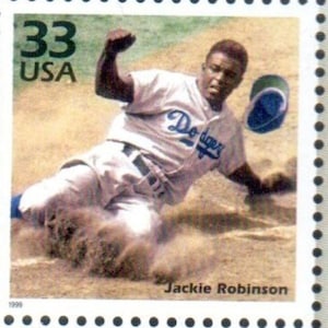 Unused Baseball Jackie Robinson Rookie of the Year, Brooklyn Dodgers, US Stamp 1940 Celebrate Century 33 Cent MNH Junk Journal Scotts 3186c imagen 1
