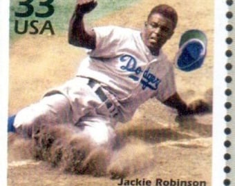 Unused Baseball Jackie Robinson Rookie of the Year, Brooklyn Dodgers, US Stamp 1940 Celebrate Century 33 Cent MNH Junk Journal Scotts 3186c
