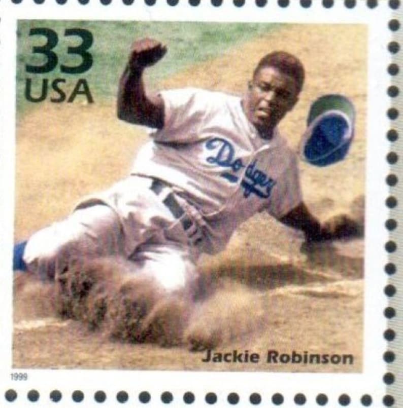 Unused Baseball Jackie Robinson Rookie of the Year, Brooklyn Dodgers, US Stamp 1940 Celebrate Century 33 Cent MNH Junk Journal Scotts 3186c imagen 1