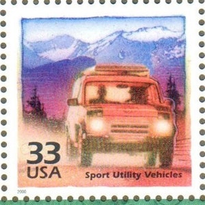 Vintage Unused SUV Off Road Sport Utility Popular Vehicle US Stamp 1990 Celebrate the Century 33 Cent MNH Scotts 3191m - Scrapbooking