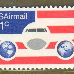 Red White And Blue Postage Stamps For Crafting Airmail 44 Copies