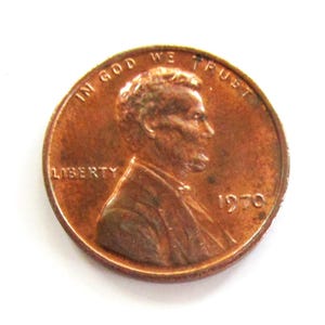 Vintage 1970 Lincoln Memorial Penny Copper One Cent Penny Full Date, X-Fine+ Condition, Circulated Penny - Collectible Coin