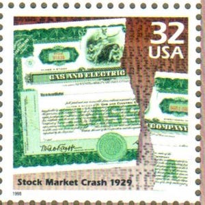 Vintage Stock Market Prices Plummet on Black Thursday 1920 Celebrate the Century 32 Cent US Stamp Scott 3184o - Scrapbooking, Craft Supplies