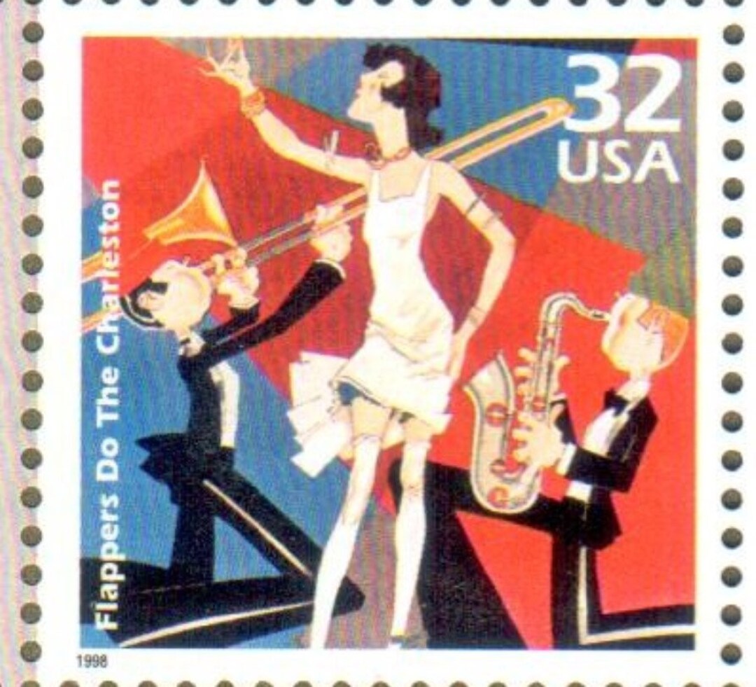 Vintage Unused Fun Loving Flappers Dancing the Charleston the Roaring ...