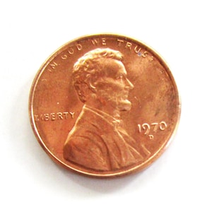 Vintage 1970D Lincoln Memorial Penny Copper One Cent Penny Full Date, X-Fine+ Condition, Circulated Penny - Collectible Coin