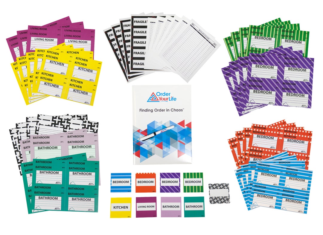 4 Bedroom Moving Kit: Moving Labels, Color Coded and Perfect for ...