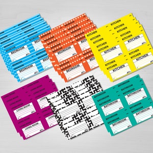 2 Bedroom Moving Labels: Printable Moving Labels, Color Coded and Perfect for Labeling Boxes [Digital Download]