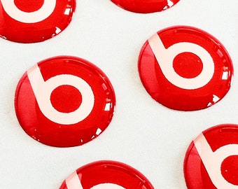 BEATS AUDIO 3D koepelvormige sticker badge zelfklevend - 2 stuks