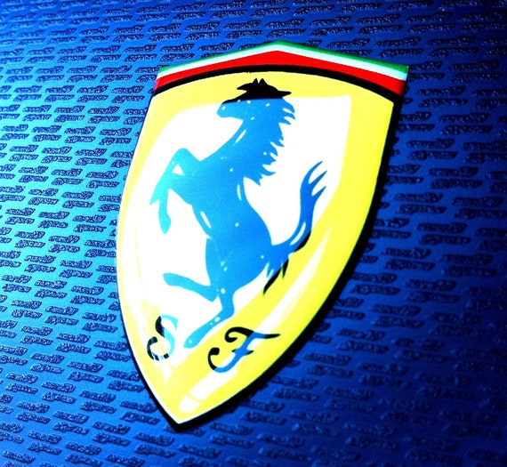 2pcs Ferrari Logo Metal Emblem Fender Side Stickers Badge Decor Car
