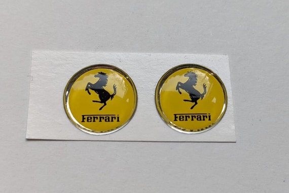 2pcs Ferrari Logo Metal Emblem Fender Side Stickers Badge Decor Car