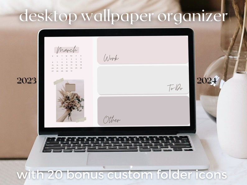 2024 Calendar Desktop Wallpaper Organizer Folder Icons, Mac Wallpaper