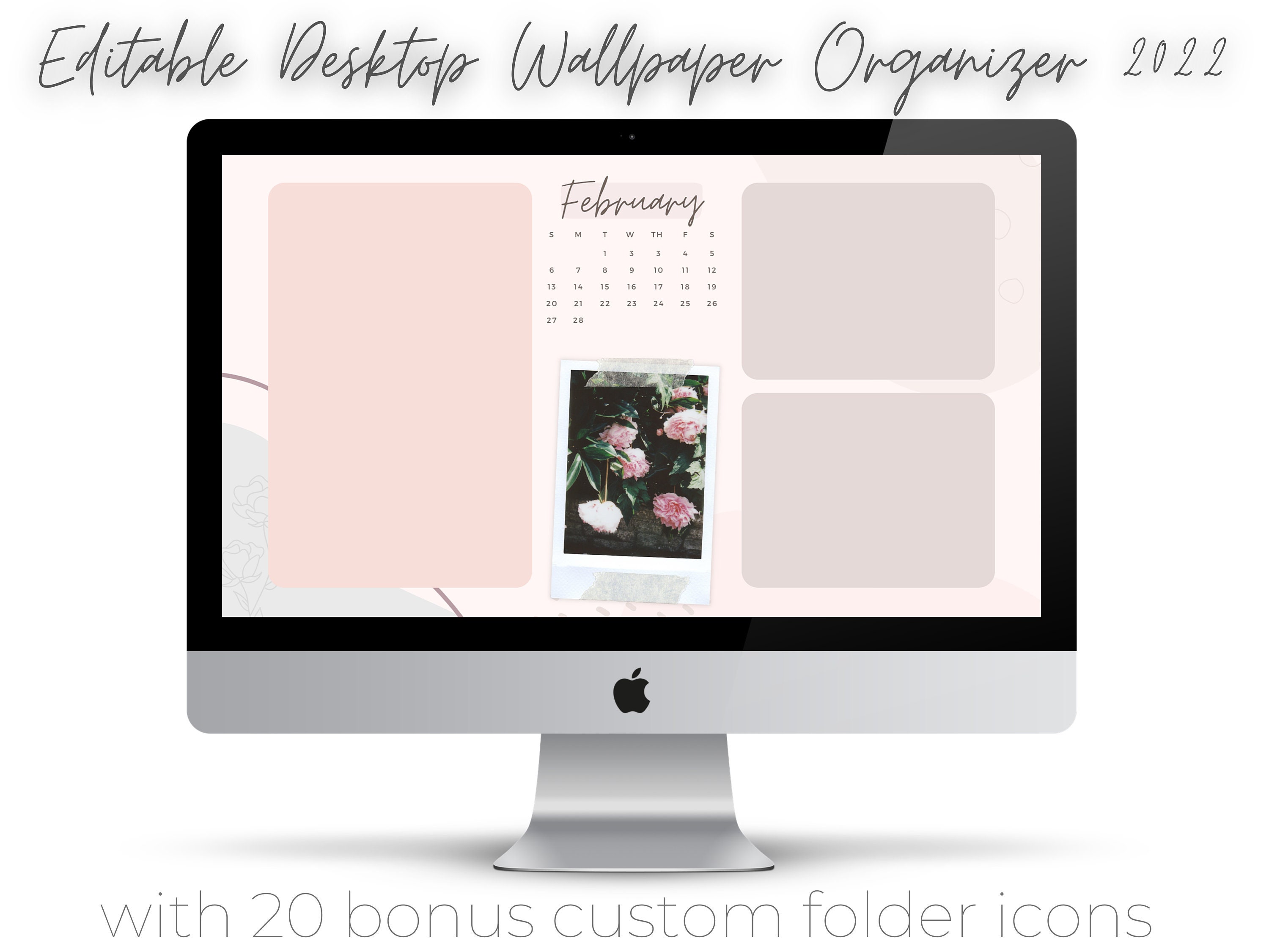 Wallpaper Calendar 2023 2022 2023 Calendar Desktop Wallpaper Organizer Folder Icons | Etsy