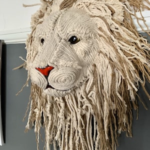 Lion head beautifully handmade wall art animal head unique unusual gift jungle baby nursery