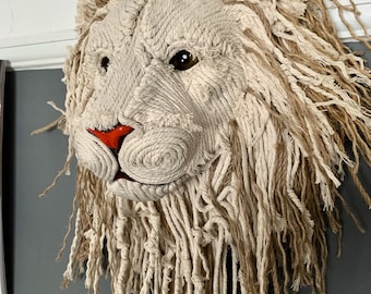 Lion head beautifully handmade wall art animal head unique unusual gift jungle baby nursery