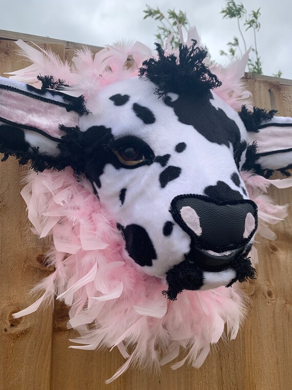 Super Cute Cow Head With Feathers and Eyelashes Handmade With Love - Etsy