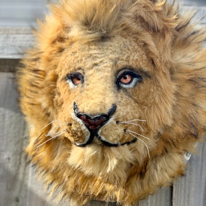 Realistic Faux Lion head wall art Faux animal heads