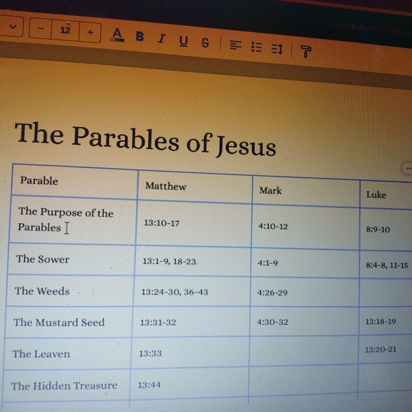 The Parables of Jesus