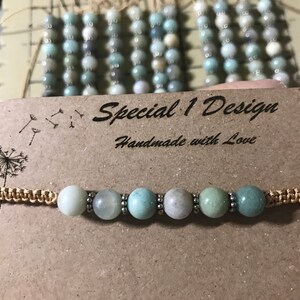 Amazonite Macrame adjustable bracelet