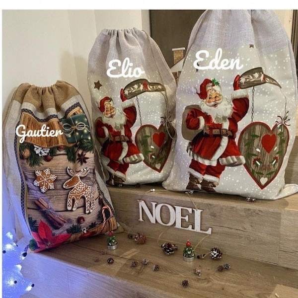 Sac pour cadeau de Noël /sac du père Noël /sac à cadeau /sac de Noël /hotte du père Noël /