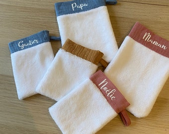Gant de toilette personnalisé,en éponge de bambous