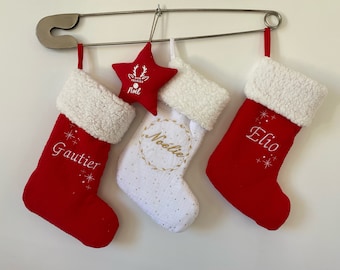 Botte de Noël personnalisé/  déco de Noël /chaussettes de Noël/cadeau de Noël /
