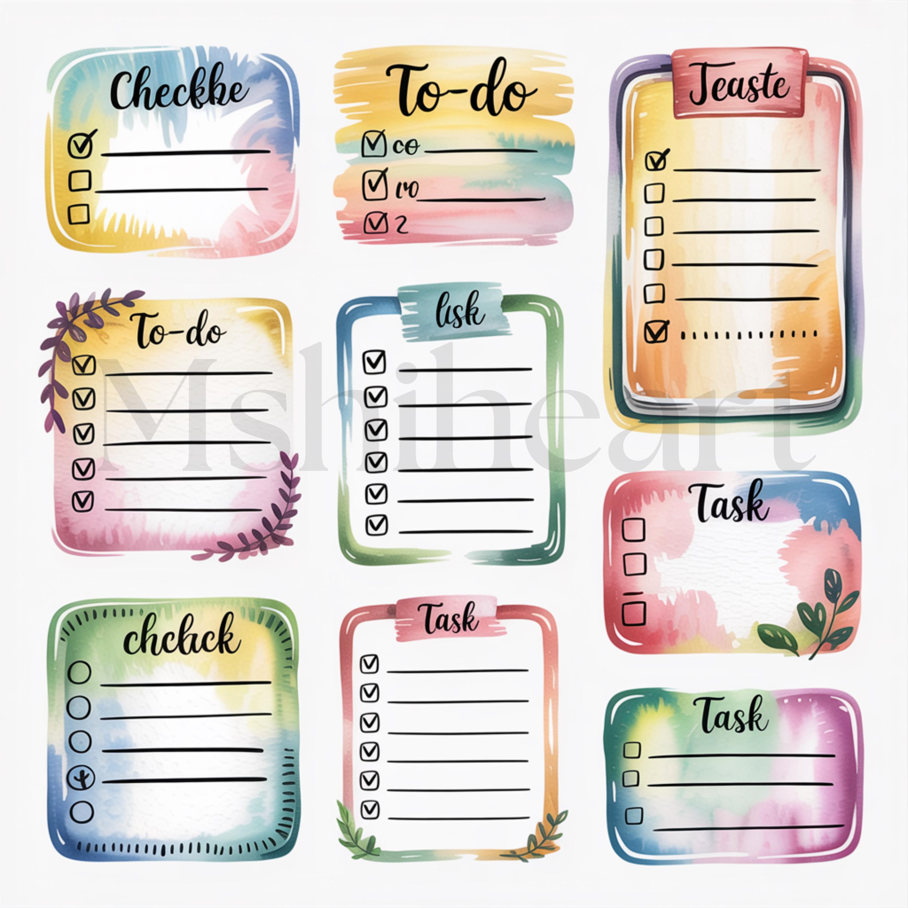 Planner Buttons 15 Planner Functional Stickers Clipart, Watercolor Planner PNG ...