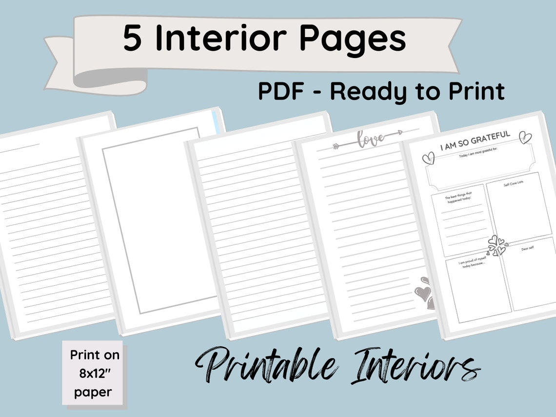 Printable Diary Printable Notebook Cover Digital Note - Etsy