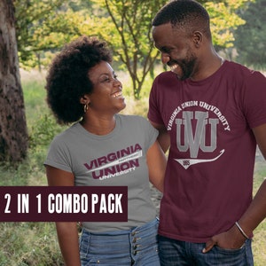 Virginia Union Panthers (2-IN-1 Combo) - Vintage Virginia Union Apparel, Retro Virginia Union Tee, Virginia Union HBCU Hoodies & Sweatshirts