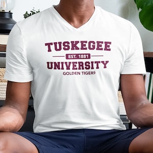 Tuskegee Golden Tigers (V-Neck) - HBCU Tuskegee Univ Apparel, Tuskegee Alumni Tee, Tuskegee Merch, Tuskegee Hoodies & Sweatshirts