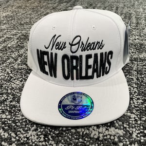 New Orleans (White Embroidered Cap) - NOLA Caps, New Orleans Saints, Saints Apparel, Louisiana Caps