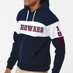 Howard Univ Color Block (Hoodie) - Howard Alumni Tee, Howard Univ Shirt, Howard HBCU Hoodies & Sweatshirts, Bison Tees, College Apparel