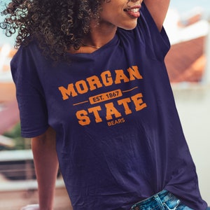 Morgan State Bears (V-Neck) - Vintage Morgan State Apparel, Retro Morgan State HBCU Merch, Morgan State Alumni Hoodies & Sweatshirts