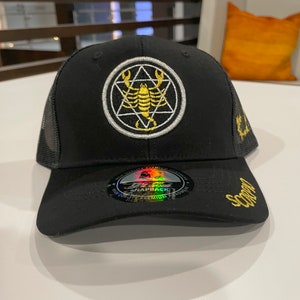 Scorpio (Gold Embroidered Cap) - Birthday Zodiac Caps, Leo, Gemini, Aquarius, Cancer, Virgo, Taurus, Sagittarius, Capricorn, Aries, Pisces